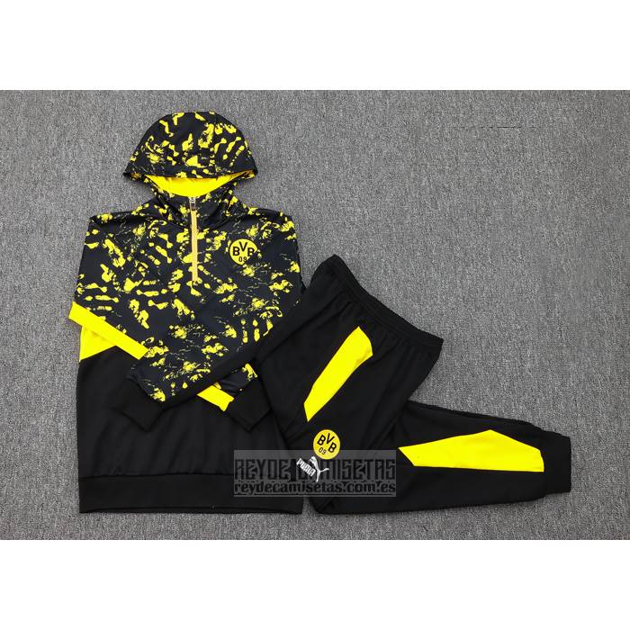 Chandal de Sudadera del Borussia Dortmund 2023-2024 Negro y Amarillo